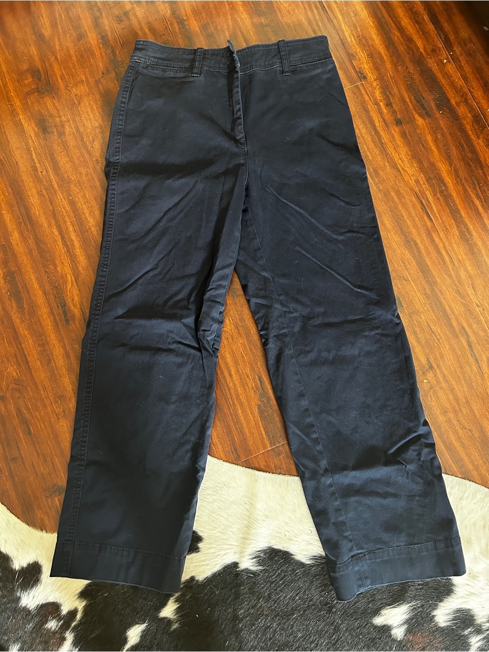 Womens Navy Wide-Leg Pants